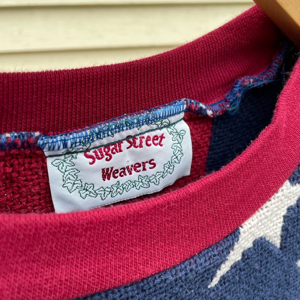 VTG Sugar Street Weavers American Flag Knit Sweater Cotton Vintage - Picture 4 of 10